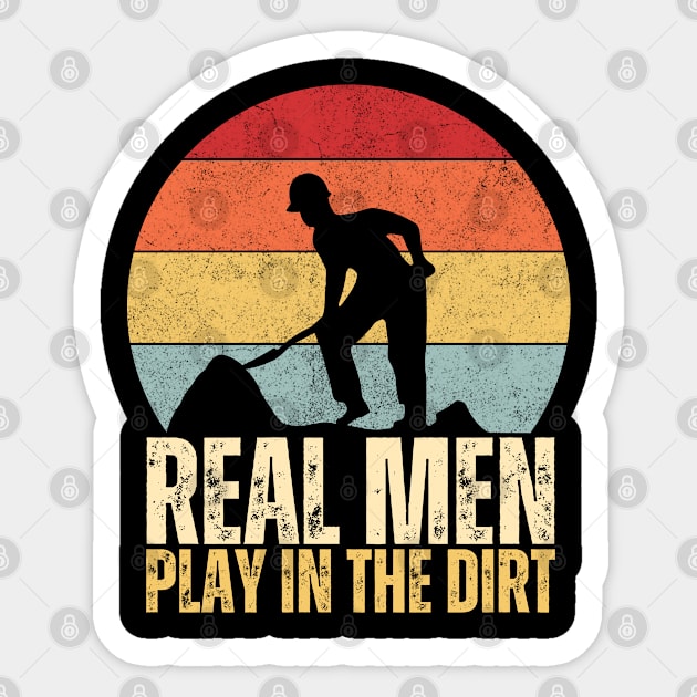Retro Sunset Construction Worker Sticker by JB.Collection